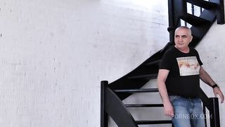 The husband came home and the young wife met him in an interesting costume and was fucked in the ass