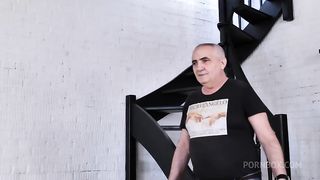 The husband came home and the young wife met him in an interesting costume and was fucked in the ass