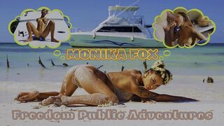MONIKA FOX FREEDOM PUBLIC OUTDOOR ADVENTURES, PISSING ON BEACH, DILDO FUCKING ON YACHT & BLOWJOB FOR CAPTAIN