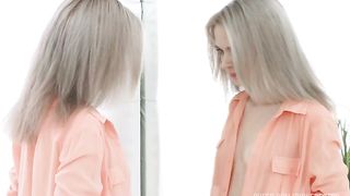 Skinny blonde love with anal and cum