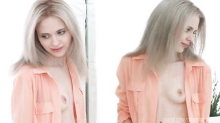 Skinny blonde love with anal and cum