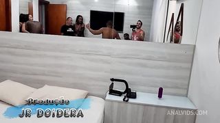 Bastidores da primeira vez no porno do casal Rafal e Jani com muito anal e bi feminino com Pricilla Diabinha