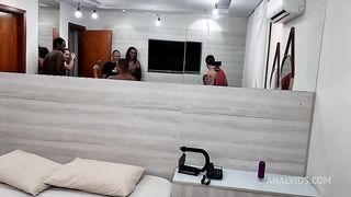 Bastidores da primeira vez no porno do casal Rafal e Jani com muito anal e bi feminino com Pricilla Diabinha