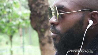 POV. threesome fuck organized under the woods without a future as if to say goodbye to these friends gets off in an unforgettable way with big thick black cocks on a pretty girl publicly on african po