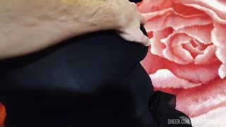Lady gets hole ripped in fishnet pantyhose to enter her sweet pussy