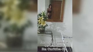 Em casa antes de comecar os trabalhos ?