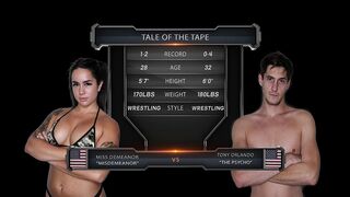 MISS DEMEANOR VS TONY ORLANDO MIXED WRESTLING