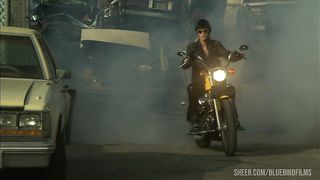 Motorcycle Babe Sharon Wild Gets Jizz In Her Mouth Near A Car