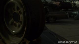 Motorcycle Babe Sharon Wild Gets Jizz In Her Mouth Near A Car