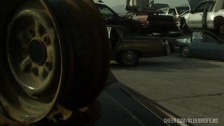 Motorcycle Babe Sharon Wild Gets Jizz In Her Mouth Near A Car