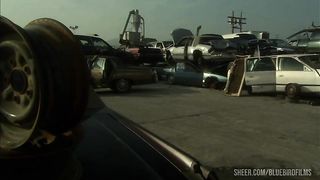 Motorcycle Babe Sharon Wild Gets Jizz In Her Mouth Near A Car