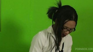 Young Asian trans teacher fucked hard by her student and let him suck her cock