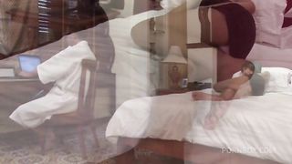 Tearing the guy off from work, the trans girl passionately sucked him and got a dick in anal