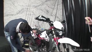 Two guys in the garage waited until their girlfriends came back and fucked them