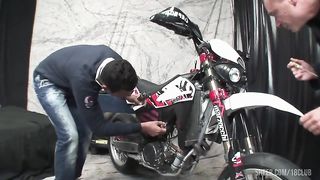 Two guys in the garage waited until their girlfriends came back and fucked them