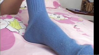 Having made a friend nice, the trans girl played with her dick in front of his eyes