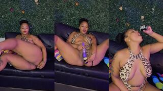 NATURAL BEAUTY DRINKS OWN SQUIRT IN SHOTGLASS