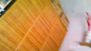 On the phone with a friend this slutty Italian girl masturbates and makes her hot pussy drip