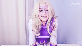 The superheroine was about to neutralize the villain, but he prevented her with his big dick