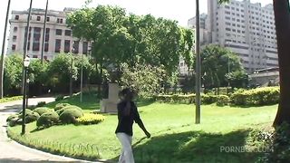 Busty Tranny Gets Interracial Action