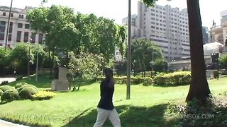 Busty Tranny Gets Interracial Action