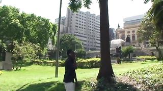 Busty Tranny Gets Interracial Action