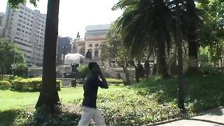 Busty Tranny Gets Interracial Action