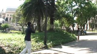 Busty Tranny Gets Interracial Action