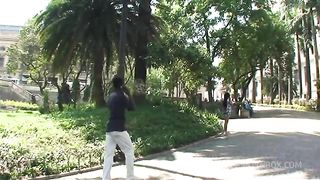 Busty Tranny Gets Interracial Action