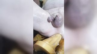 Fucking a new Hankeys Dildo