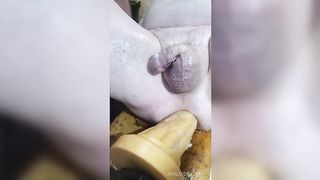 Fucking a new Hankeys Dildo