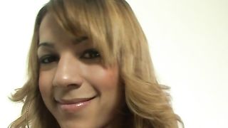 Young blonde fucks and lets her big cock suck