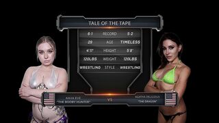 AGATHA DELICIOUS VS KAIIA EVE FEMALE WRESTLING