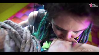 Tattooed ALIEN girls fuck hard - ANAL, SQUIRT, big strap on, big toys, AtM, gape, buttrose, spit, (goth, punk, alt porn) ZF013