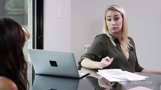 Ella Knox and Sierra Nicole find out what really goes on at the office with the all-girl secretarial pool.