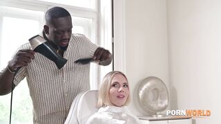SEXY BLONDE REBEL RHYDER ENJOYS INTENSE BBC DP THREESOME AT THE BEAUTY SALON GP3499