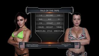 AGATHA DELICIOUS VS NADIA WHITE FEMALE WRESTLING