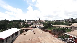 The seamstress with her client in the Sewing workshop whos to take the measurements of pants to take the measurements of the cock in public