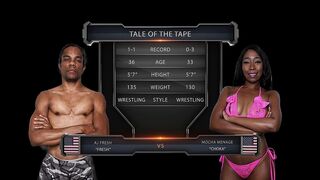 MOCHA MENAGE VS AJ FRESH MIXED WRESTLING