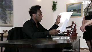 Tarra White a slutty mature woman with big tits and blonde hair gets her ass filled by a big black cock and wants her mouth filled