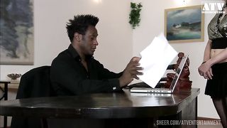 Tarra White a slutty mature woman with big tits and blonde hair gets her ass filled by a big black cock and wants her mouth filled