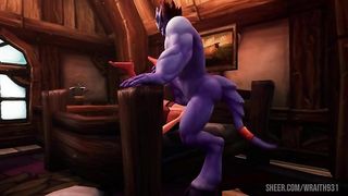 Blue Man with Elf | Warcraft Porn Parody