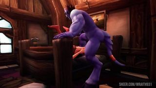 Blue Man with Elf | Warcraft Porn Parody