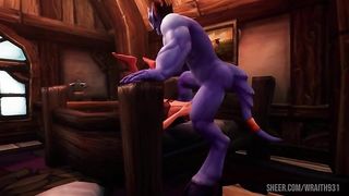 Blue Man with Elf | Warcraft Porn Parody