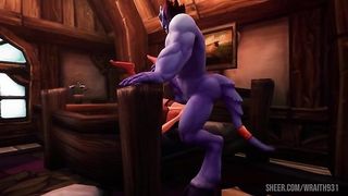 Blue Man with Elf | Warcraft Porn Parody