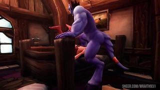 Blue Man with Elf | Warcraft Porn Parody