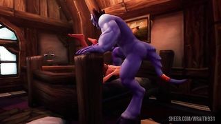 Blue Man with Elf | Warcraft Porn Parody