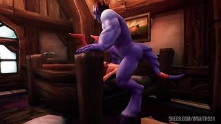 Blue Man with Elf | Warcraft Porn Parody