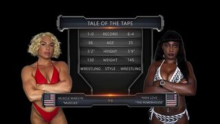 MUSCLE MARILYN VS PARIS LOVE FEMALE WRESTLING