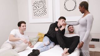 AFRICAN WHORE GETS A HARD FUCKING IN A WILD GANGBANG